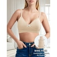 thumbnail image 4 of Aivtalk 3 Pack Womens Tshirt Bras Wireless Supportive V Neck Full Coverage Ladies Lingerie Push Up Seamless No Underwire Bralette XL, 4 of 7