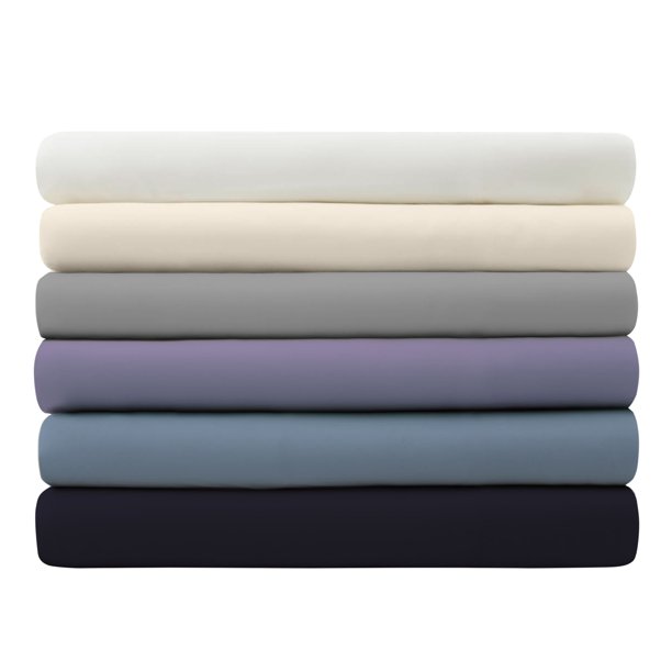 Alpha Cotton Luxury Sateen 1500 Thread Count Bed Sheet Set, Queen, Blue Linen, 6Pieces