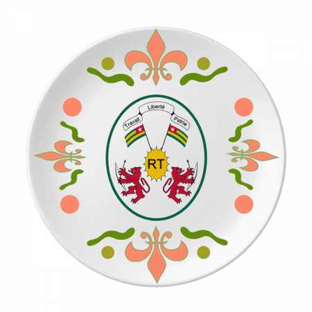 

Togo Africa National Emblem Flower Ceramics Plate Tableware Dinner Dish