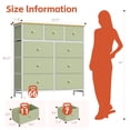 thumbnail image 4 of CONCETTA 9-Drawer Fabric Dresser Storage Chest for Bedroom, Closet, Storage Furniture for Adults, Light Green, 4 of 8