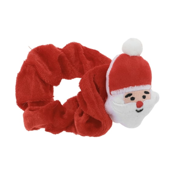 Unique Bargains 1 Pc Christmas Hair Scrunchies Claus Hair Rope for Christmas Red White