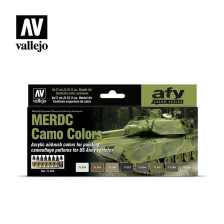 17ml Bottle US Army Vehicles MERDC Camo Colors Model Air Paint Set (8 Colors)