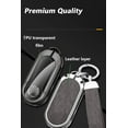 thumbnail image 6 of Key Fob Cover Compatible with Fiat 500 Panda Grande Punto Delta Bravo Sedici Accessories Alloy& Leather Key Shell Fit for Fiat 500 with Keychains, 6 of 6