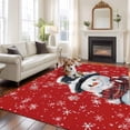 thumbnail image 2 of 5'x7' Area Rugs, Christmas Indoor Outdoor Area Rug for Living Room Bedroom, Red Snowman Pine Cones Xmas Winter Snowflake Washable Bathroom Rugs Kitchen Floor Carpet Mats Home Decor Aesthetic, 2 of 8