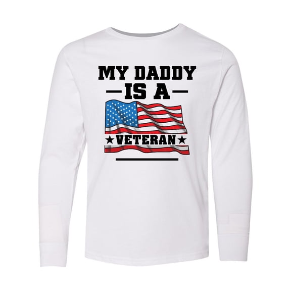 Inktastic My Daddy is a Veteran Long Sleeve Youth T-Shirt