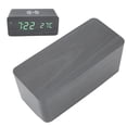 thumbnail image 1 of Wooden Clock, Voice Activated Clock Convenient  For Home Black Wooden Green Light, 1 of 8