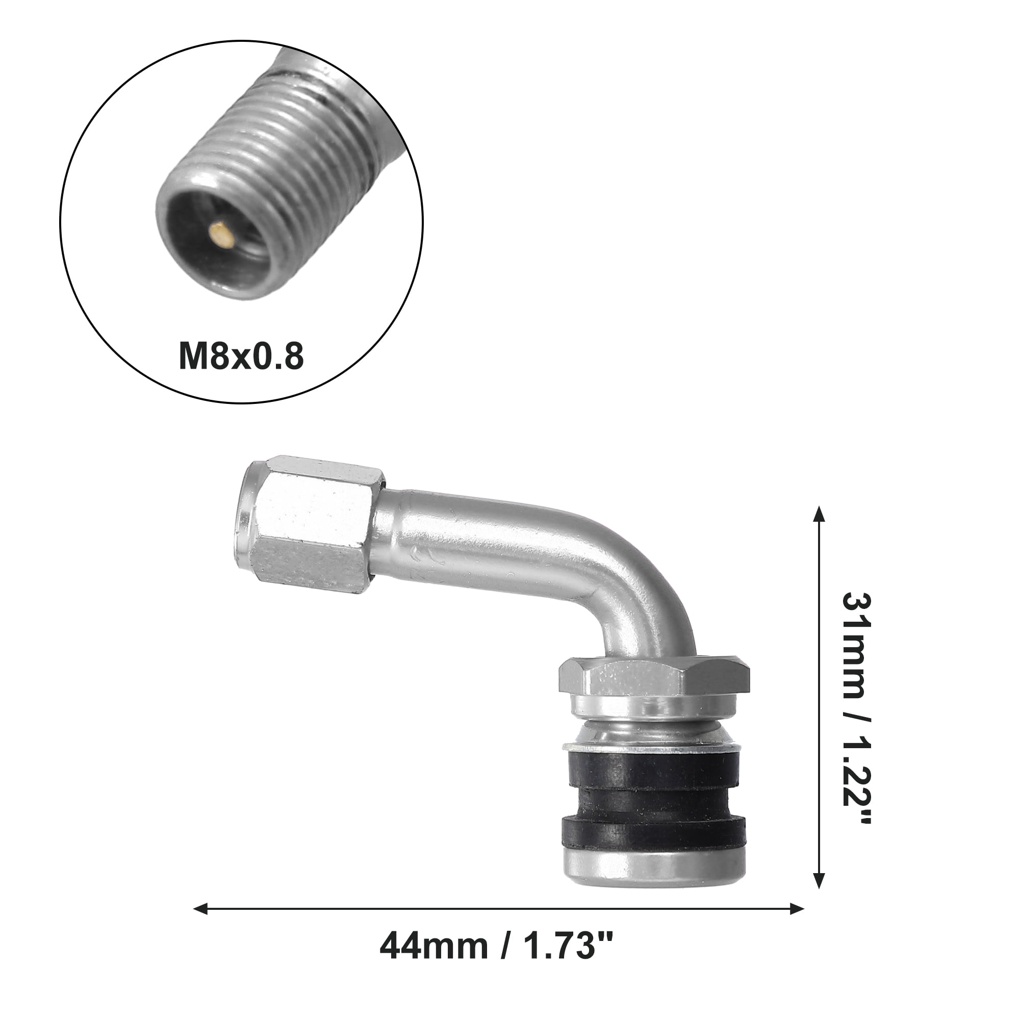 Unique Bargains 4pcs Metal 90 Degree Valve Stem Extension for Car Motorcycle Silver Tone