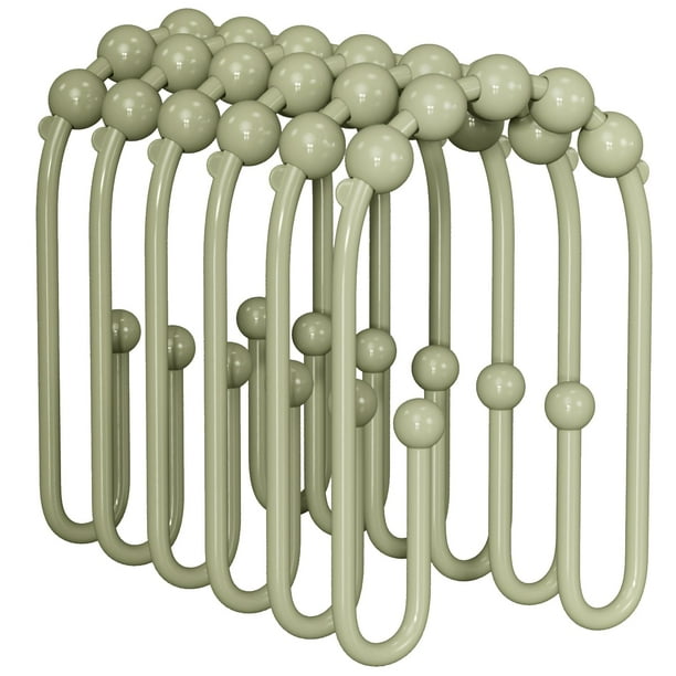 Ganchos para cortinas de ducha AmazerBath, color verde salvia, 12 unidades