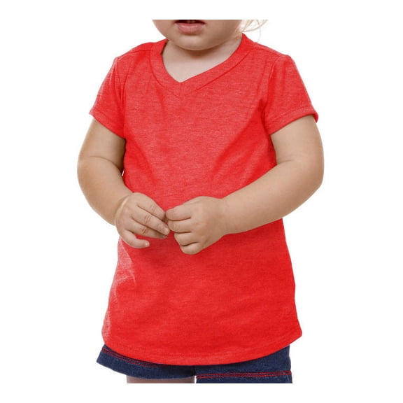Kavio IJP0576 Infants V Neck Short Sleeve-Ht. Red-18M