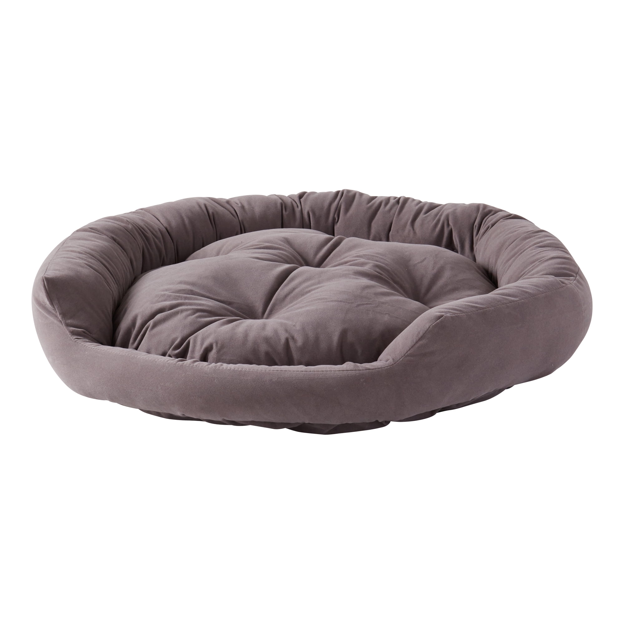 Happy Hounds Chloe Gray Sherpa Cuddler Donut Cat Bed