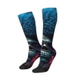 thumbnail image 2 of Bingfone Compression Socks for Women and Men Long Socks for Running Athletic Cycling Nurse-Punk Style Blue Haired Skull, 2 of 8