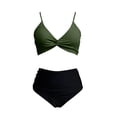 thumbnail image 4 of ZXLBBD Swimsuit for Women 2 Piece Swimwear Push Up Bikini Top with High Waist Bottoms Tummy Control Bathing Suit Casual Holiday Beach Pool, 4 of 6