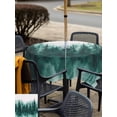 thumbnail image 6 of Square Outdoor Tablecloth with Umbrella Hole Turquoise Ombre Forest Outside Table Cloth Waterproof Patio Table Cover Watercolor Abstract Art Tree Zipper Tablecloths for Picnic Camping 54x54 Inch, 6 of 8