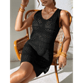 thumbnail image 6 of Womens Swimwear Cover Ups 2025 Summer Crochet Hollow Out Knit Bathing Suit Beach Dresses Black S, 6 of 7
