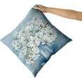 thumbnail image 4 of Watercolor Gardenia Floral Throw Pillow Cover 18 X 18 Inch Set of 2 White Flower in Blue Bottle Square Pillow Case Floral Pattern Cushion Covers for Home Car Wedding Decorative, 4 of 5