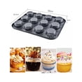 thumbnail image 3 of 3 Molde Charola 12 Cupcakes Acero Anti- Adherente Repostería Negro, 3 of 4