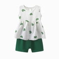 thumbnail image 4 of NOLDARES Infant Toddler Girls Summer Outfits Clothing Two Piece Sleeveless Ruffle Hem Tank Top and Casual Shorts Set(Green,12-18 M), 4 of 4