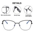 thumbnail image 3 of Fashionable European and American cat's eye anti-blue light flat glasses, made of PC and metal - black, 3 of 5