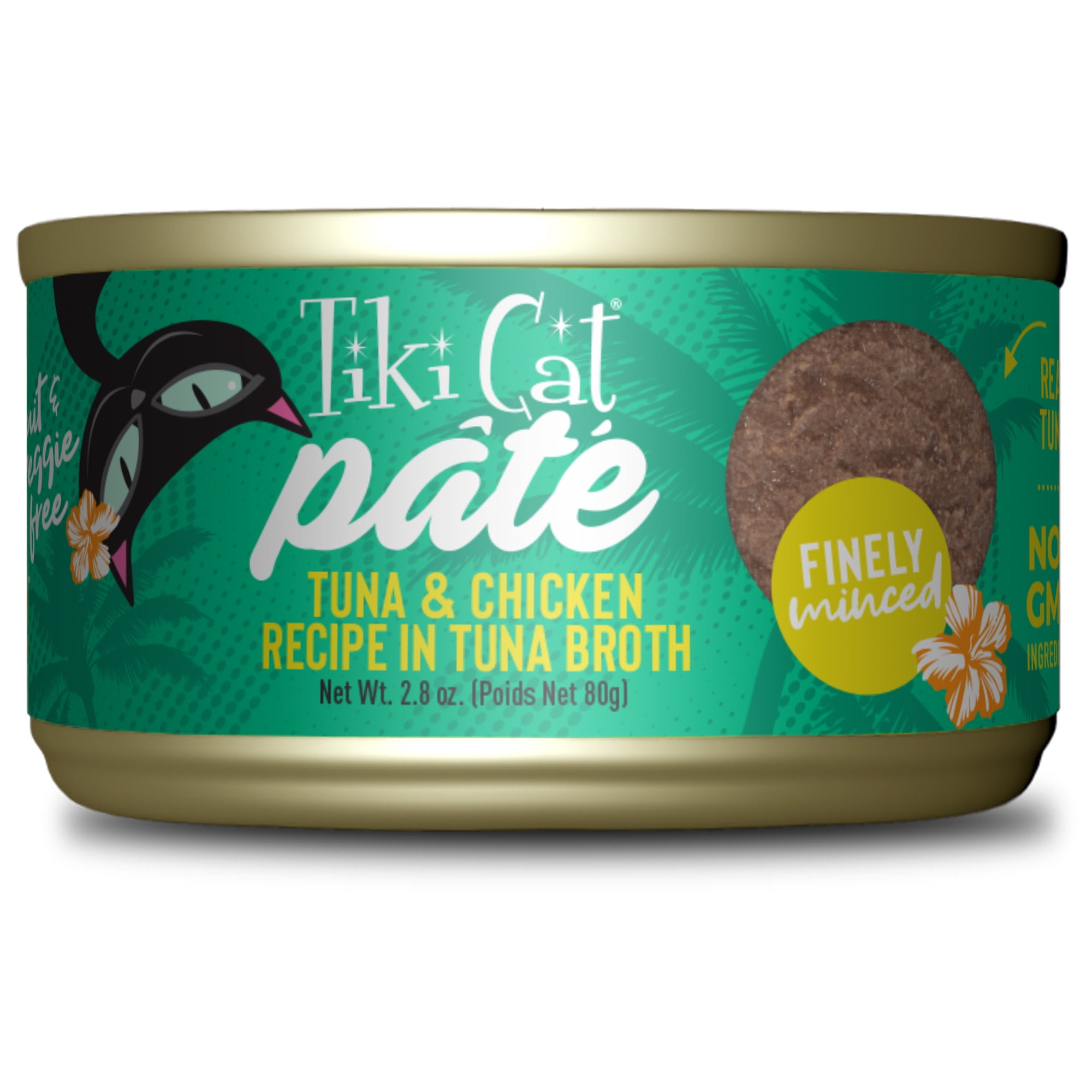 (12 pack) Tiki Cat Luau Pate Wet Cat Food, Tuna & Chicken, 2.8 oz. Can