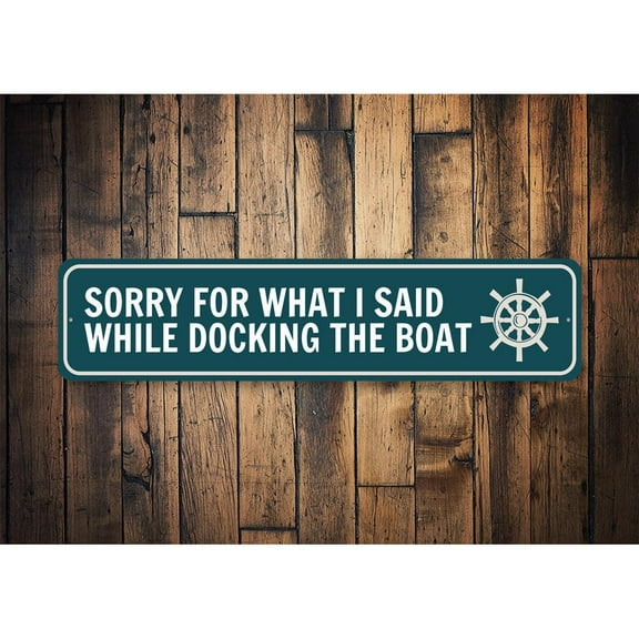 Funny Boat Novelty Sign, Metal Wall Decor - 4x18 inches