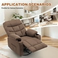 thumbnail image 6 of YSICK Swivel Rocker Recliner Chair with Massage Linen Fabric for Living Room,Brown, 6 of 6