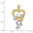 thumbnail image 5 of Auriga Fine Jewelry 14K Yellow Gold and Rhodium D/C Frog in Heart Pendant for Women, 5 of 6