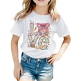 thumbnail image 3 of Shadoumai Girls Easter Shirt Size 6 Easter Day Graphic T-Shirts Round Neck Short Sleeve T Shirts Loose Soft Holiday Shirts Girls' Tops, Tees & Blouses, 3 of 4