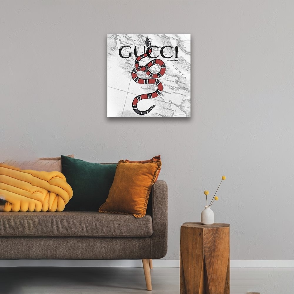 FASHION SNAKE - 14"x14" Canvas Artwork - Multi-Color 14 x 14