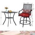 thumbnail image 7 of Sophia & William 3 Piece Outdoor Patio Swivel Bar Stools Set & Height Table Backyard Furniture Bistro Set, Red, 7 of 7