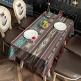 thumbnail image 6 of Brown Geometric Triangle Diamond Pattern Rectangle Tablecloth 60"x102",Waterproof Polyester Rectangle Table Cloth, Wipeable Spillproof Polyester Tablecloth for Dining, Camping, Indoor and Outdoor, 6 of 6