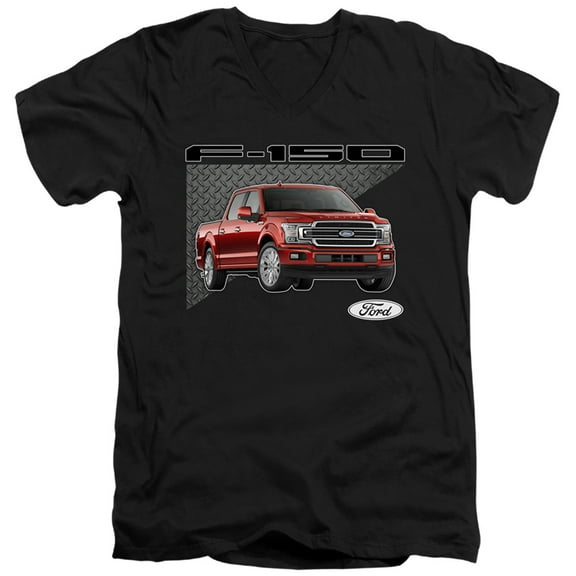 Ford Trucks F 150 S/S Adult V-Neck T-Shirt 30/1 T-Shirt Black