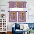 thumbnail image 2 of Violet Sunshine Sunflower Kitchen Curtains Sets for Windows 36 Inch Length, Pastoral Bees Farmhouse Floral Rod Pocket Window Treatments Tier Curtains and Valances Set for Bedroom/Bathroom, 2 of 8