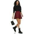 thumbnail image 4 of Stylore Women's Basic Versatile Stretchy Casual Mini Skater Skirt Maroon XS, 4 of 5