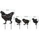 thumbnail image 2 of Juego de 4 estacas de metal con forma de gallina, decoración de patio con forma de gallina, decoración de patio de metal, negro, T-Audace, 2 of 5