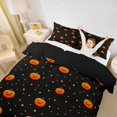 thumbnail image 2 of Homewish Polka Dot Pumpkin Bedding for Kids, Black Orange Halloween Gourd Duvet Cover Full, Black Reversible, 3 Pieces, 1 Duvet Cover and 2 Pillowcases, 2 of 6