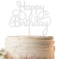 thumbnail image 1 of Decoración de tarta EONNCNT para fiesta de feliz cumpleaños con purpurina plateada, 1 of 6