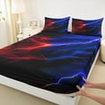 thumbnail image 3 of Feelyou Mysitc Lightning Twin Sheet Sets for Teens, Red Blue Tornado Storm Twin Fitted Sheet, Natural Weather Flat Sheet, Luxury Bedroom Decor, 3pcs, 3 of 7