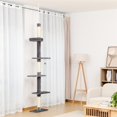 thumbnail image 2 of Pefilos Adjustable 90"-108" Tall Cat Tree for Indoor Cats, Multilevel Cat Tower with Sisal Scratching Posts, Floor-to-Ceiling Cat Condo for Adult Cats, Gray, 2 of 7
