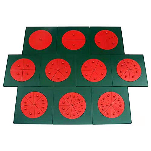 IFIT Montessori Cercles de Fractions en Bois, Jouets Montessori Matériel de Mathématiques