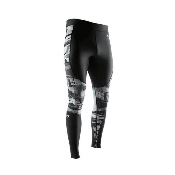 MCDAVID Men's Recovery Max Tight (Black/Hydro Camo Bright Teal - Large)