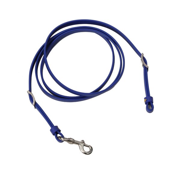Berlin Custom Leather Roper Reins made from BioThane - Royal Blue