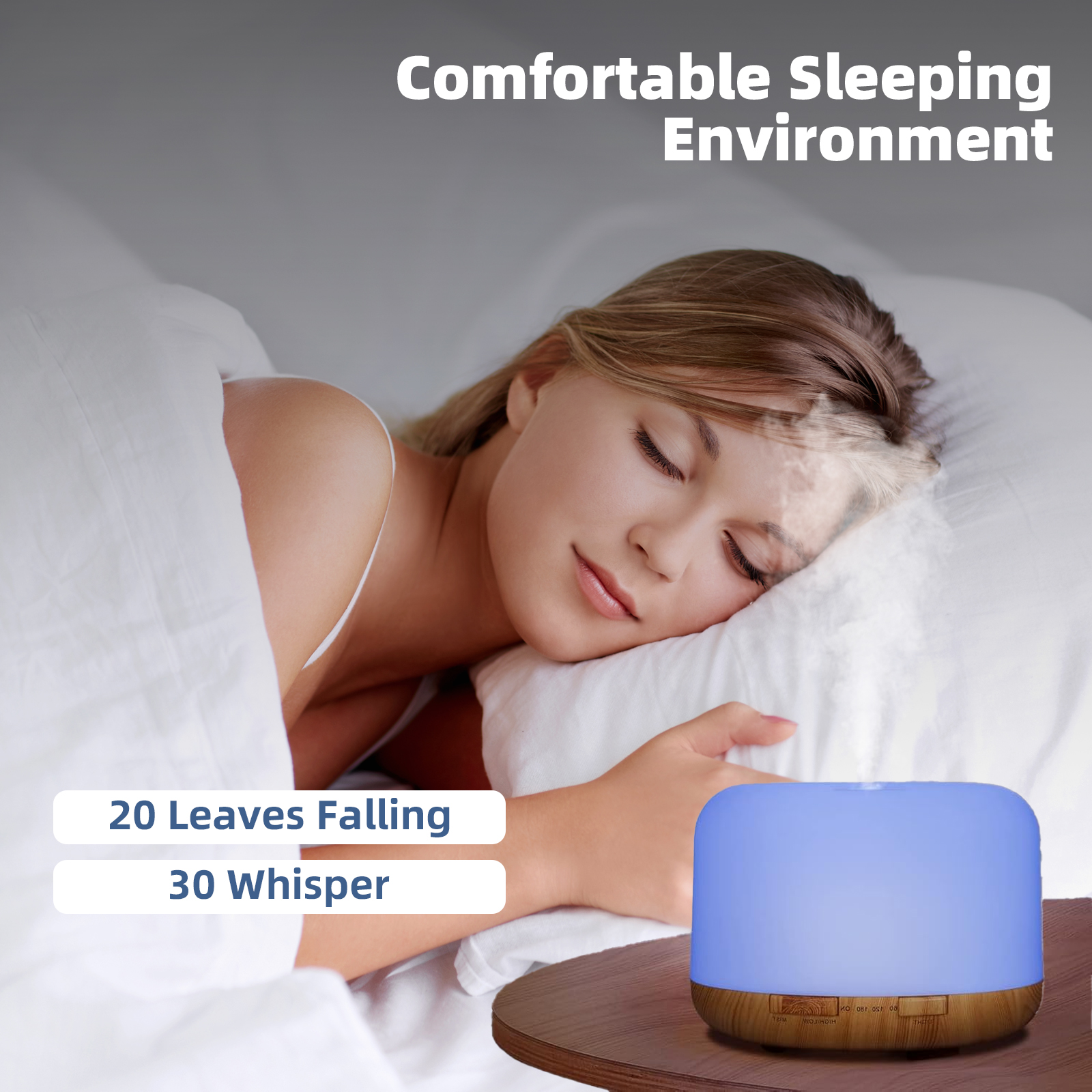 500ml Essential Oil Diffuser with Remote, 7 Colors & Timer photo 2