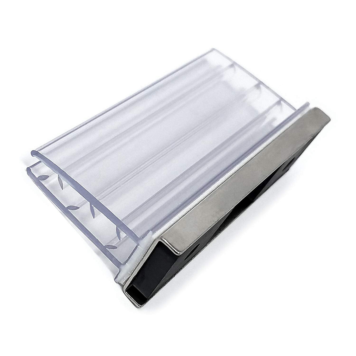 Large Clear Card Grip Sign Holder for Gondola, Metal Shelves