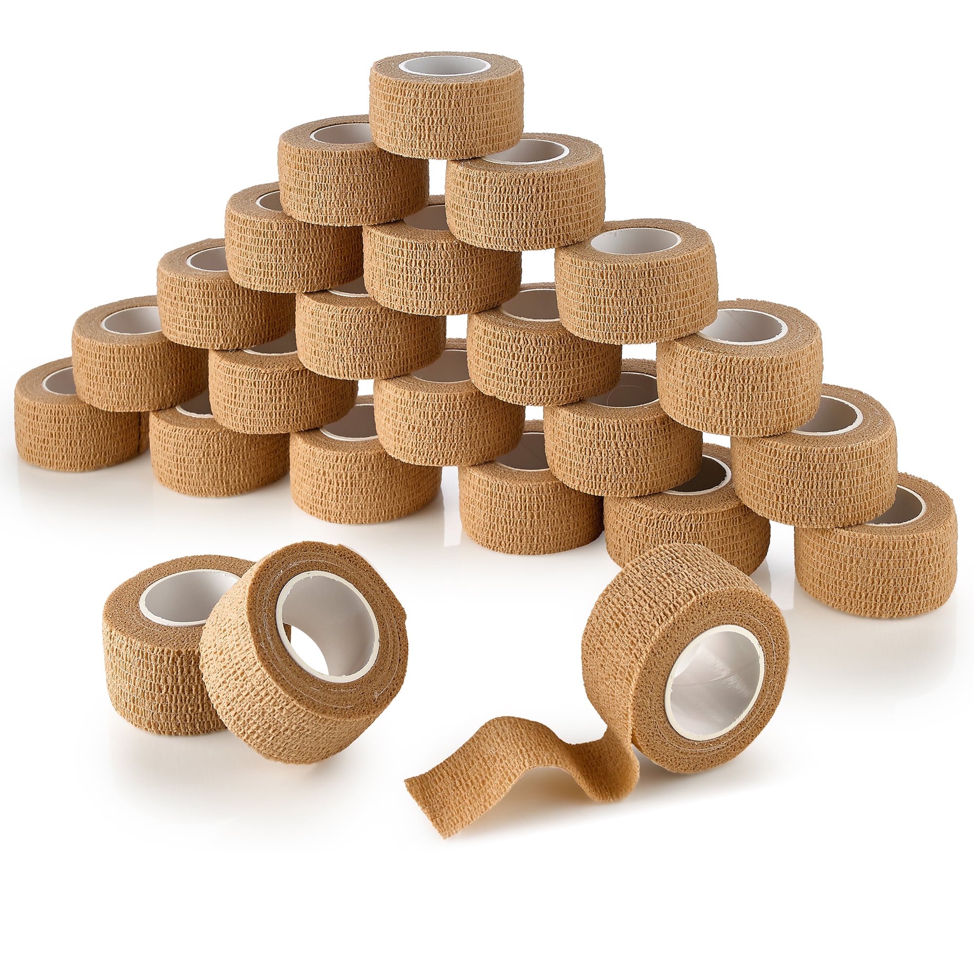 MEDca Self Adherent Cohesive Wrap Bandages 1 inch x 5 Yards, 24 Count (Pack of 1)