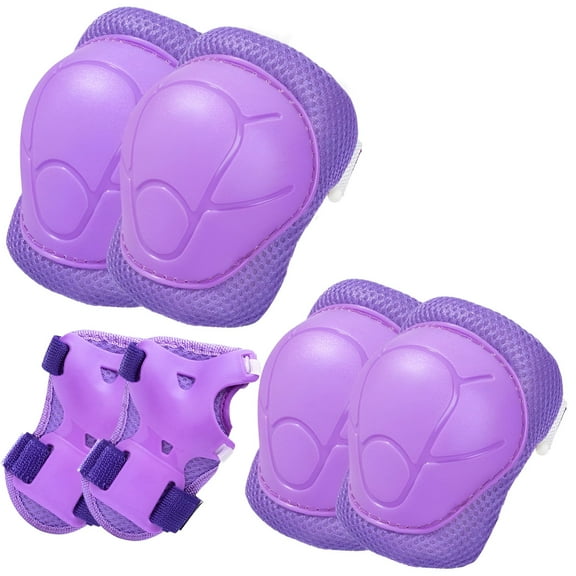 TELOLY 6 in 1 Kids/Youth Knee Pad Elbow Pads for Roller Skates Cycling BMX Bike Skateboard Inline Rollerblading, Skating Skatings Scooter Riding Sports