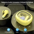 thumbnail image 4 of EFFFERTWQL-Wireless Earbuds, Bluetooth 5.4 Headphones, HiFi Stereo Bass Ear Buds, in Ear Earbuds with 4 ENC Noise Cancelling Mic, 45H, LED Display, IP7 Waterproof, Yellow, 4 of 4