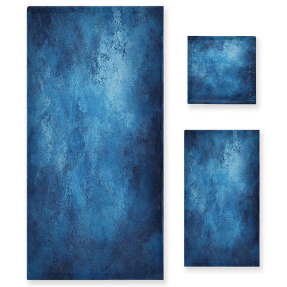 Three-Piece Towel Set Face Towel Towel Set Hand Towel Bath Towel Cotton Bath Towels Bath Towel Sets Hand Bath Towels Blue Pattern