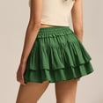 thumbnail image 6 of vigerkar Skirts for Women,Ruffled Tiered Pleated Mini High Waist Skorts (Green, XL), 6 of 6