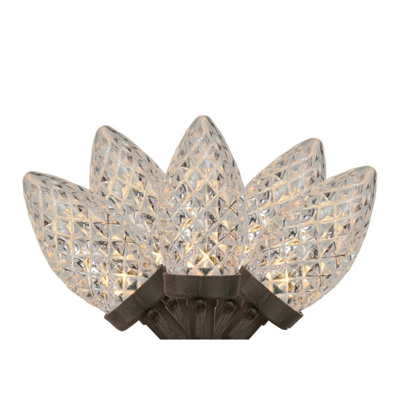 Northlight LED Faceted C9 Christmas Light - Warm White - 66' Brown Wire - 100ct