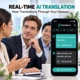thumbnail image 6 of GenXenon AI Smart Glasses,AI Assistant,Free App 164+ Languages Translation,Photochromic Gray Lenses Sunglasses,Suitable for Meetings and Offices,Silver Rimless Rectangle Unisex(Gold), 6 of 10
